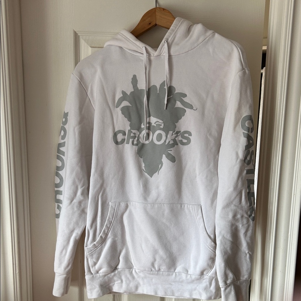 Crooks & Castles White and Gray Hoodie